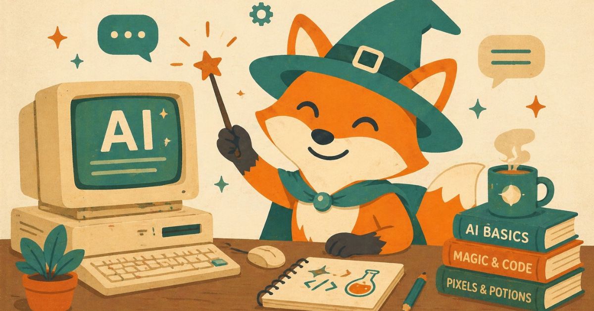 Cute fox learning Ai first time