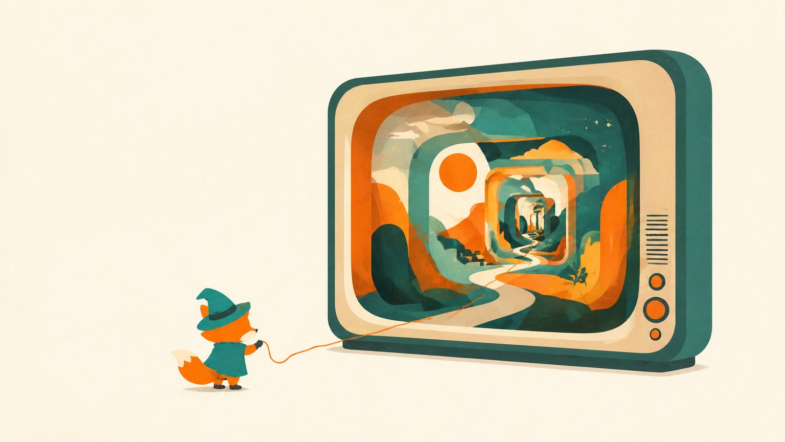 Lumi the fox looking at big chatgpt machine