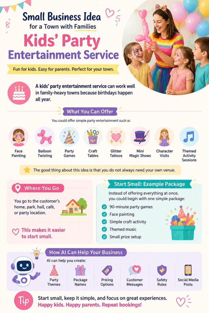 Kid's party entertainment service