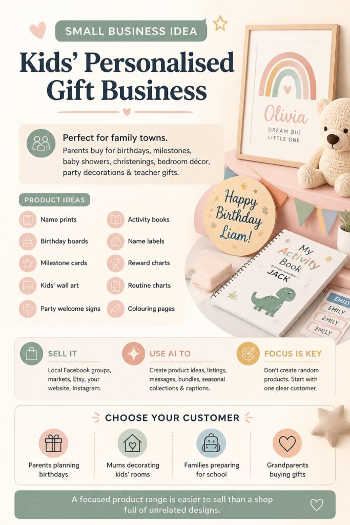 Kids’ personalised gift business