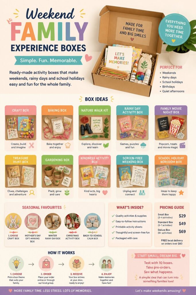 Weekend family experience boxes