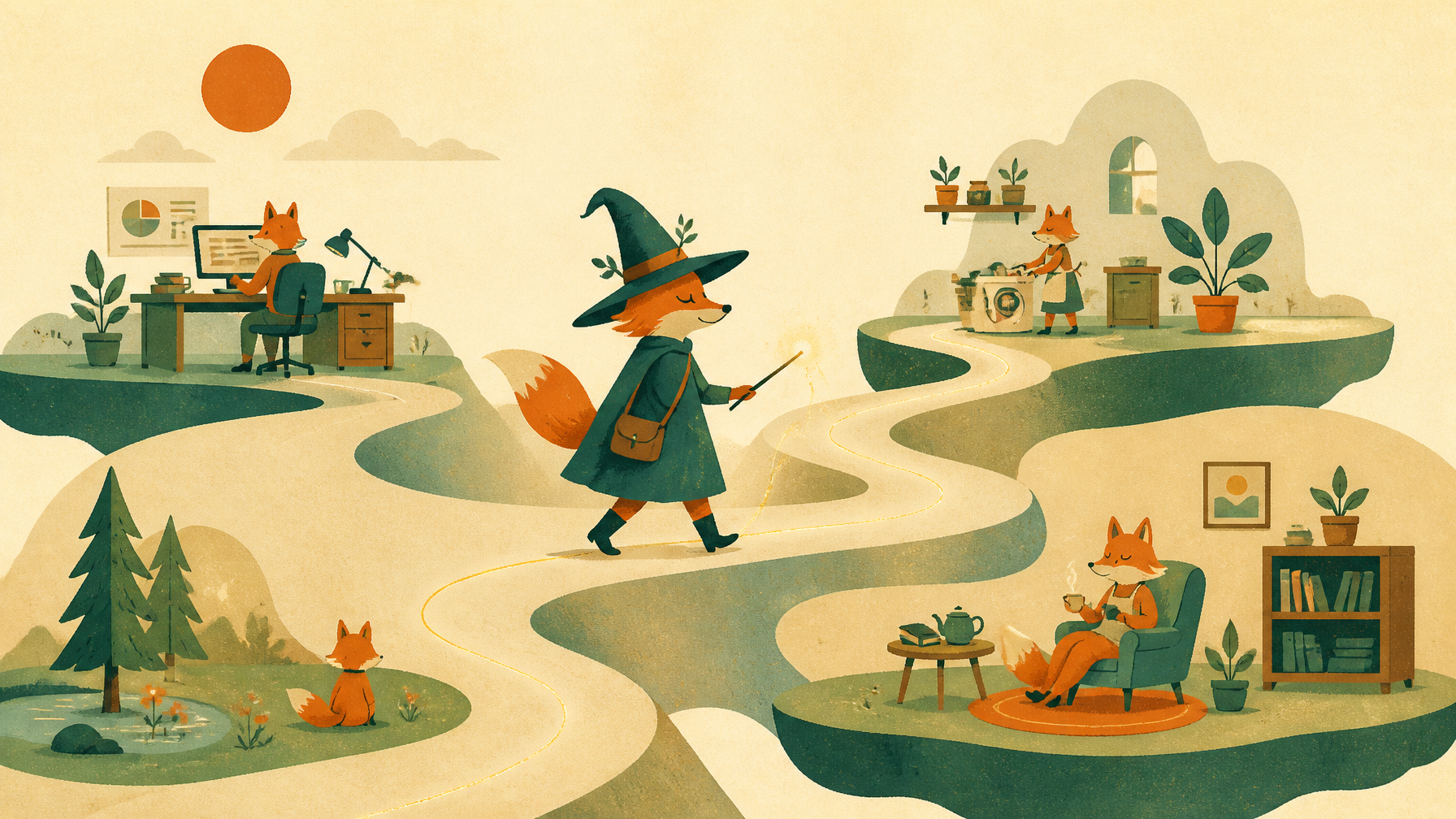 Lumi the fox witch walking