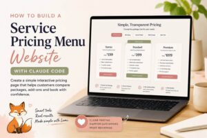 How to build Service pricing menu website with claude code
