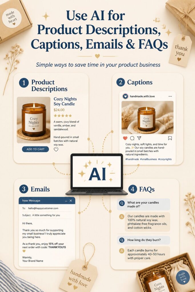 Use AI for Product Descriptions, Captions, Emails & FAQs